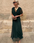Luisa | Elegante lange feestjurk met V-hals