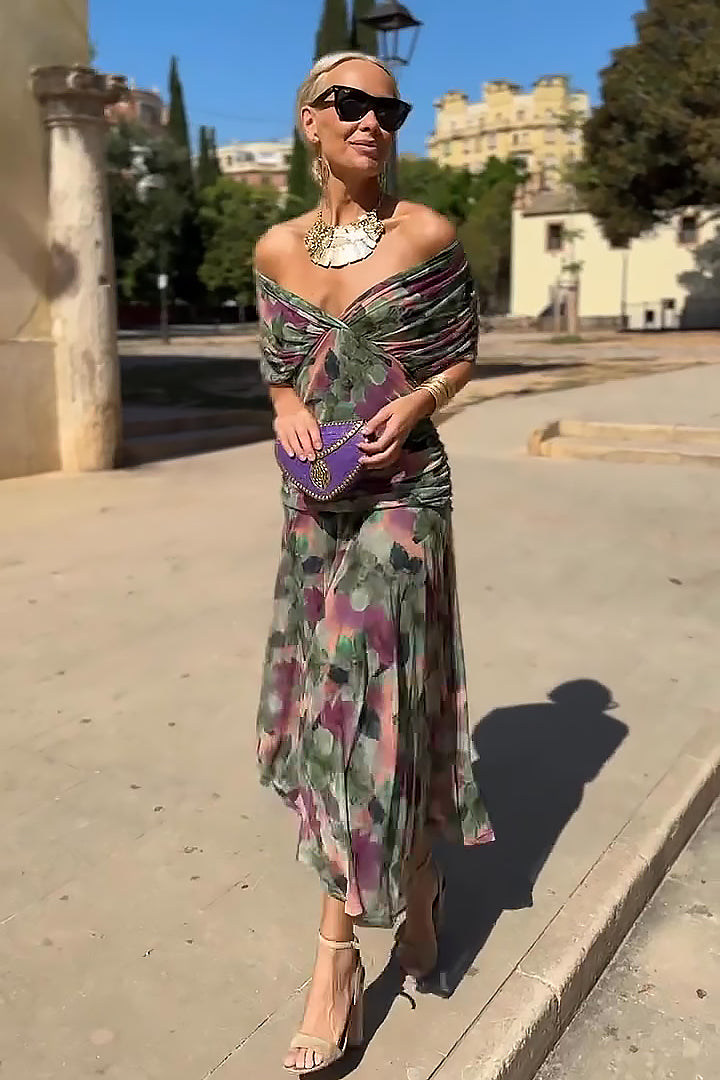 Luisa | Elegante lange feestjurk met V-hals