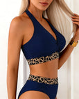 Bikini Geribbeld Leopard Kleurblok