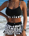 Madelon | Tankini met geometrische print en hoge taille