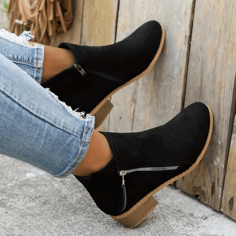 Wendy | Comfortabele Enkellaarsjes met Rits