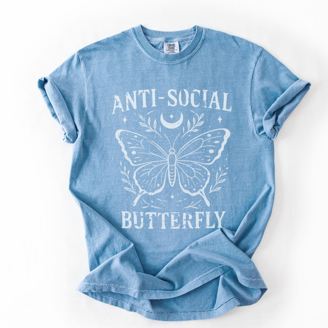 Anti-Social Butterfly - Comfort Colors Relaxed Fit Premium T-Shirt