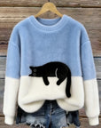 Karina | Oversized Trui met Kattenprint