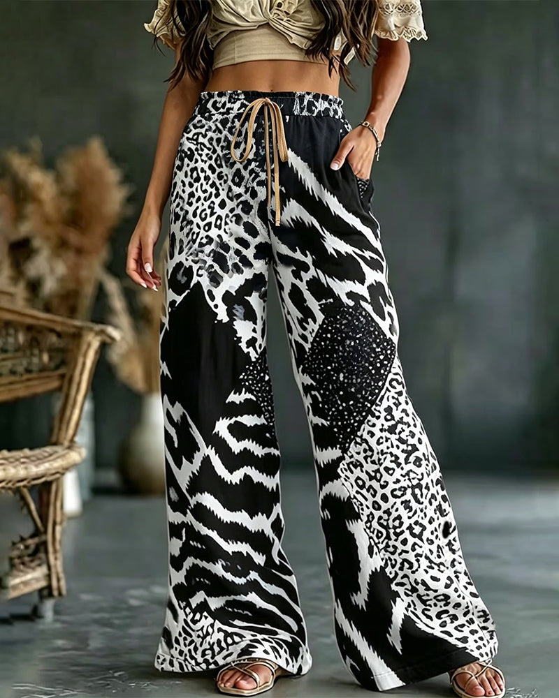 Christa | Comfortabele broek met luipaard print