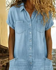 Tine | Spijkerjumpsuit met knoopsluiting aan de voorkant