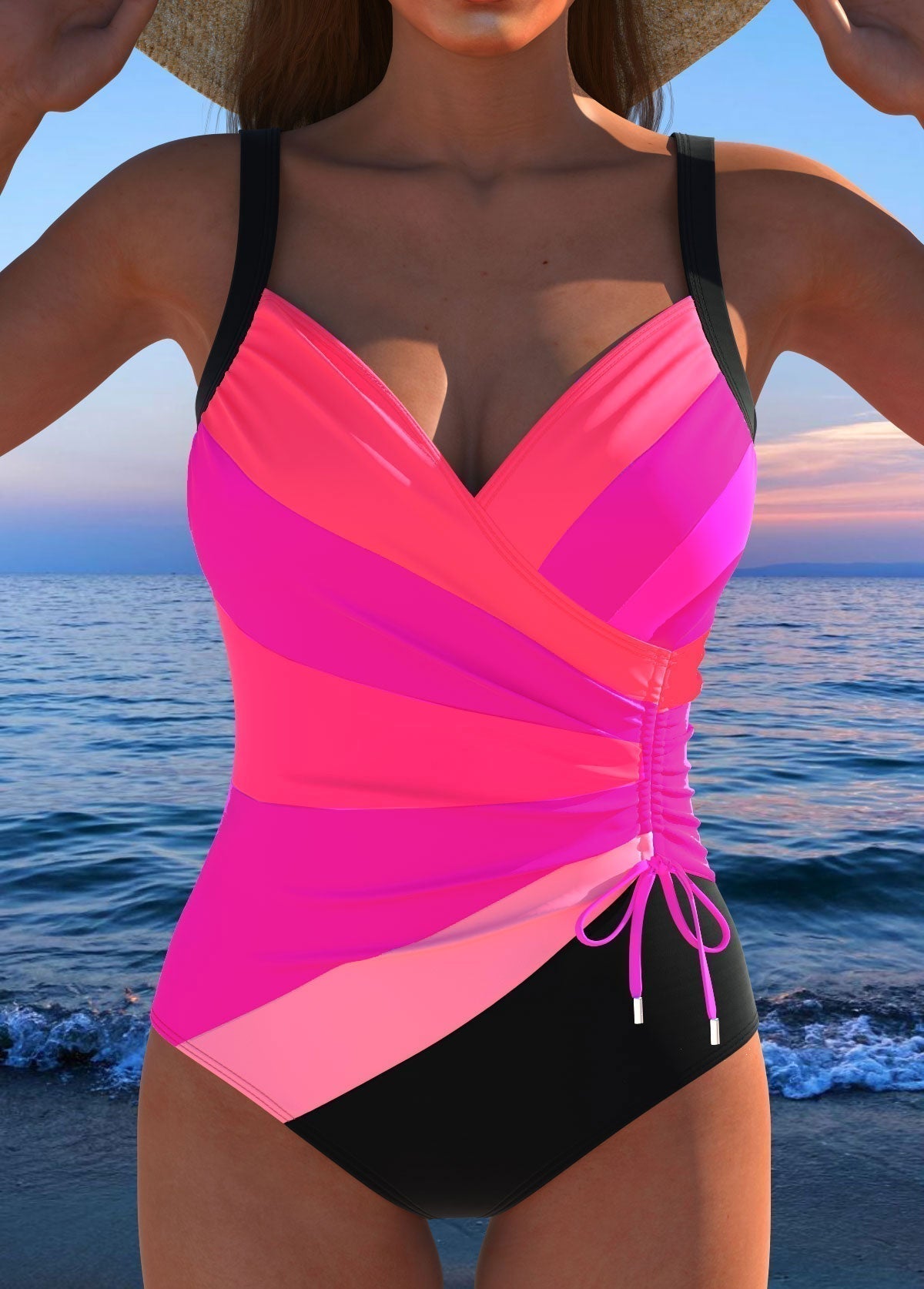Luxueuze Wikkelbadpak met Kleurrijke Print