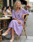 Tavi | Bloemen Oversized Pocket Midi Jurk