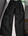 Feline | Brede Pantalon in Katoen en Linnen Mix