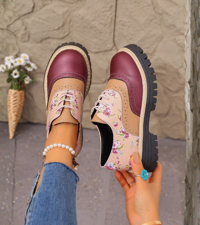 Roosmarijn | Oxford schoenen met bloemenprint