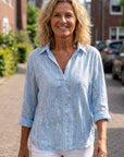 Aletta | Glanzende gestreepte blouse