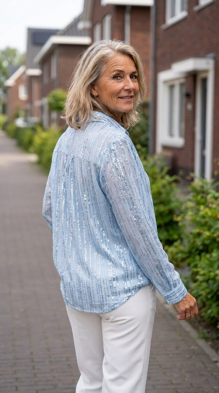 Aletta | Glanzende gestreepte blouse