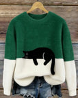 Karina | Oversized Trui met Kattenprint