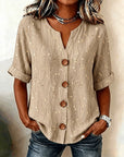 Bernice | Vintage Blouse met bladpatroon