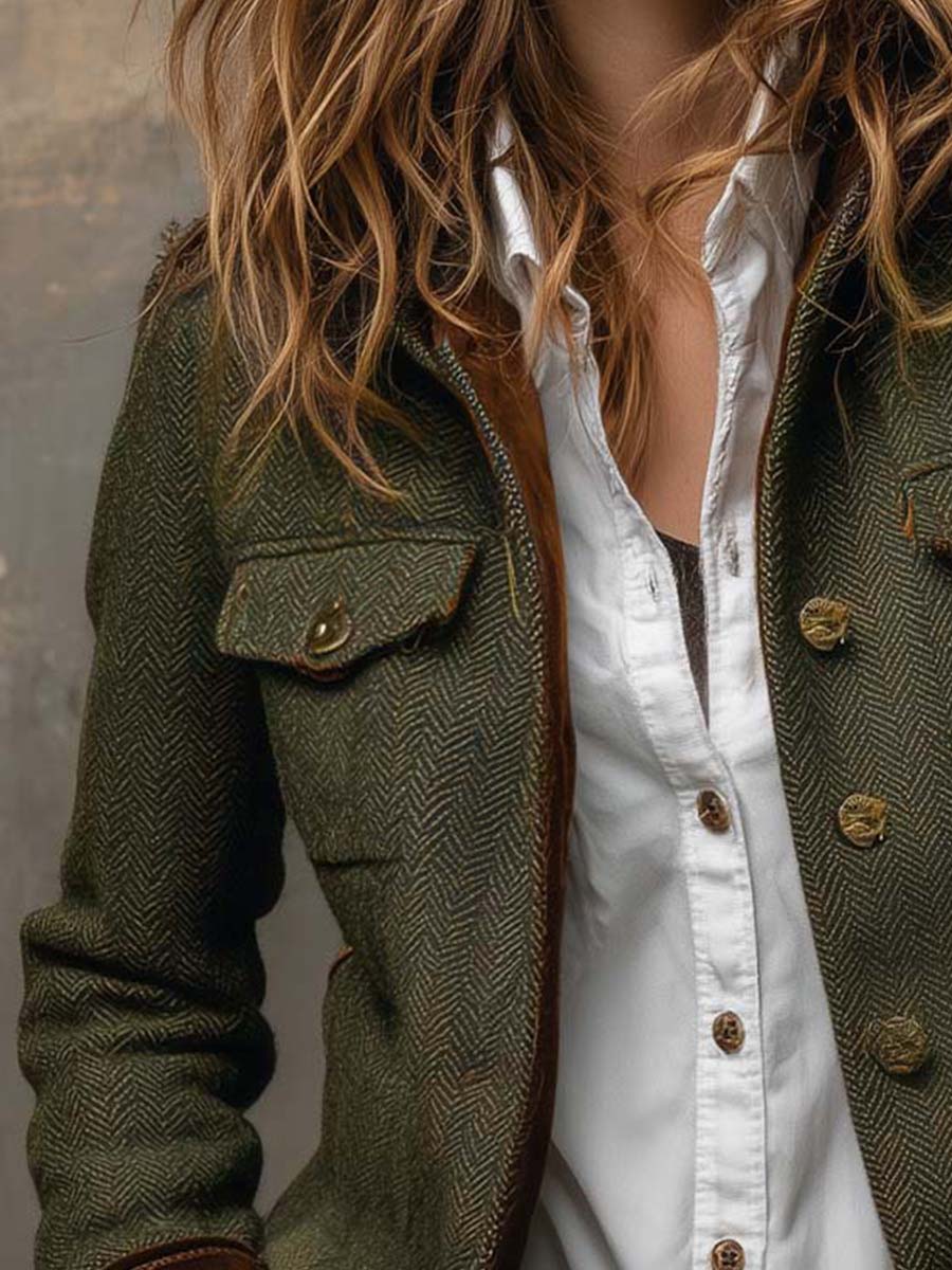 Dolores | Blazer van Sarga met Contrasterende Bies