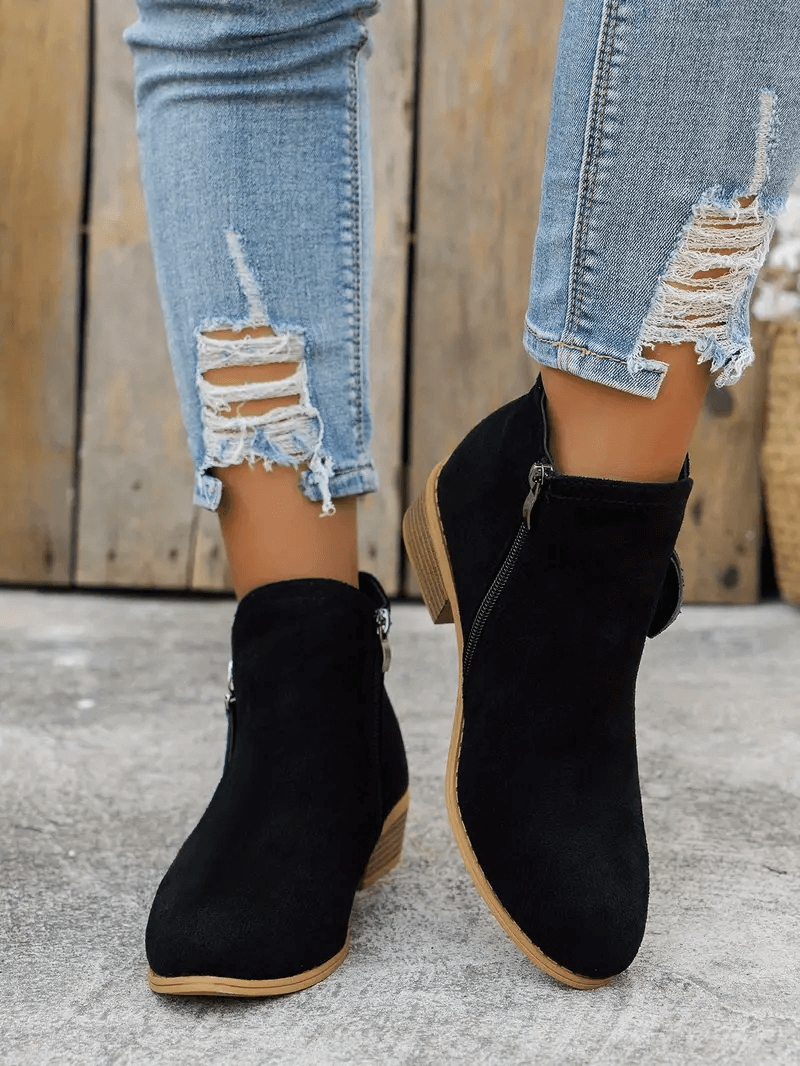 Wendy | Comfortabele Enkellaarsjes met Rits