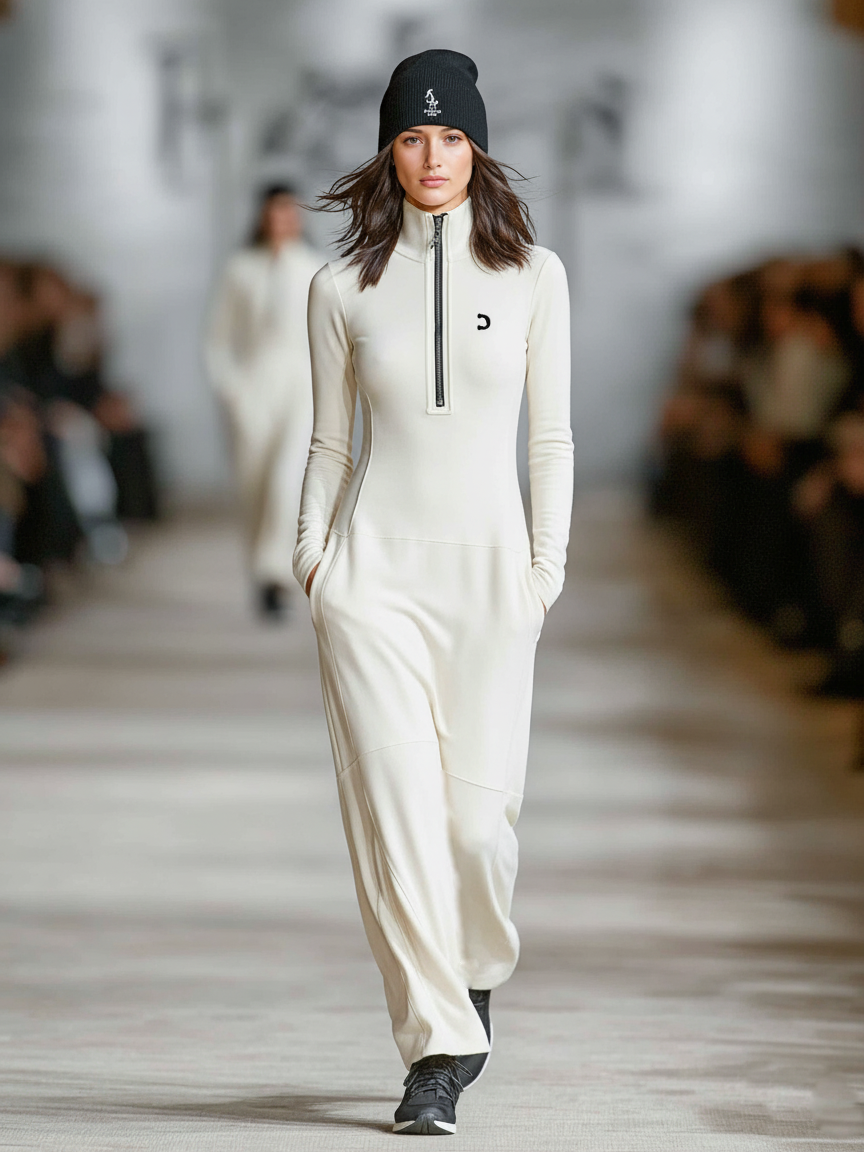 Lies | Maxi-jurk met hoge hals en zachte afwerking