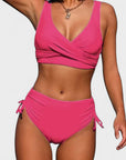 Helena - Hoge Taille Bikin met Kruis Top