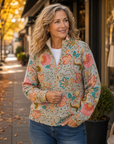 Xanthe™ | Vintage Bloemen Tuinprint Zip Vest