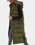 Carlijn | Lang gewatteerd vest met capuchon