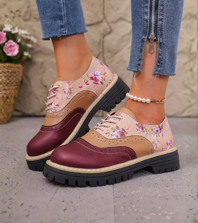 Roosmarijn | Oxford schoenen met bloemenprint