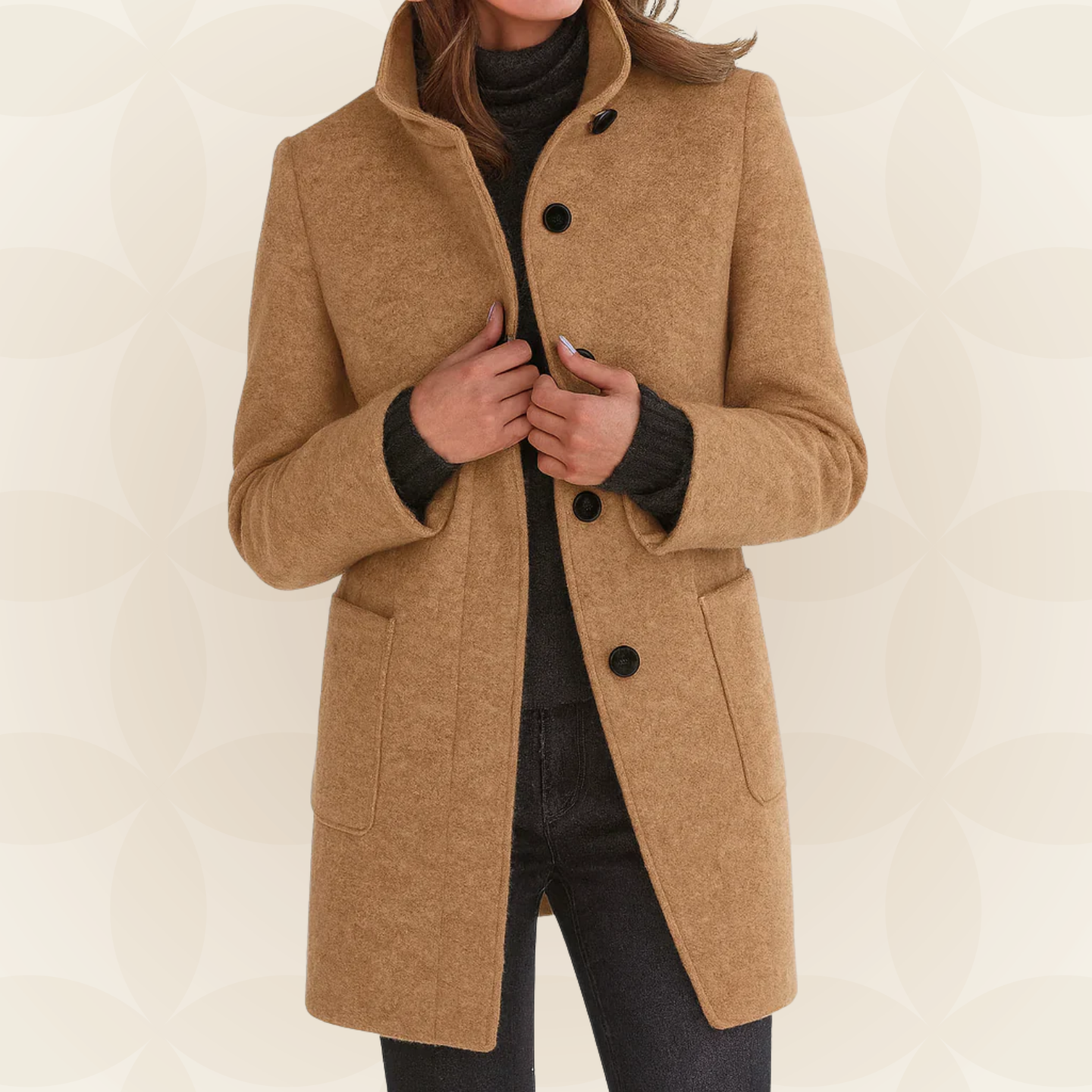 Anna - Comfortabele damesjas met hoge kraag