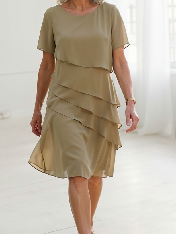 Juliette | Elegante, vloeiende jurk met ruches