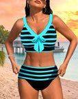 By Esmee® | Gestreepte Bikini met Hoge Taille