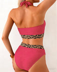 Bikini Geribbeld Leopard Kleurblok