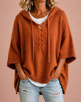 Rosabel | Brede gebreide poncho met capuchon