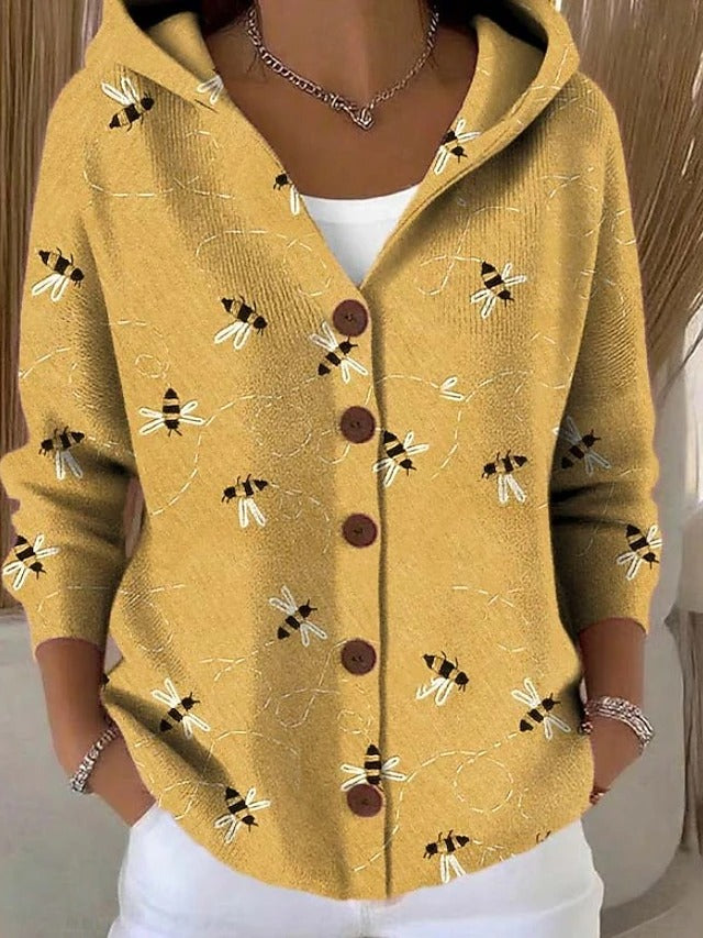 Abril | Bedrukte cardigan met capuchon