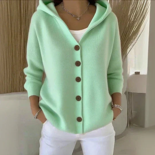Smaragda | Lichtgewicht gebreide cardigan met capuchon