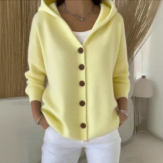 Smaragda | Lichtgewicht gebreide cardigan met capuchon