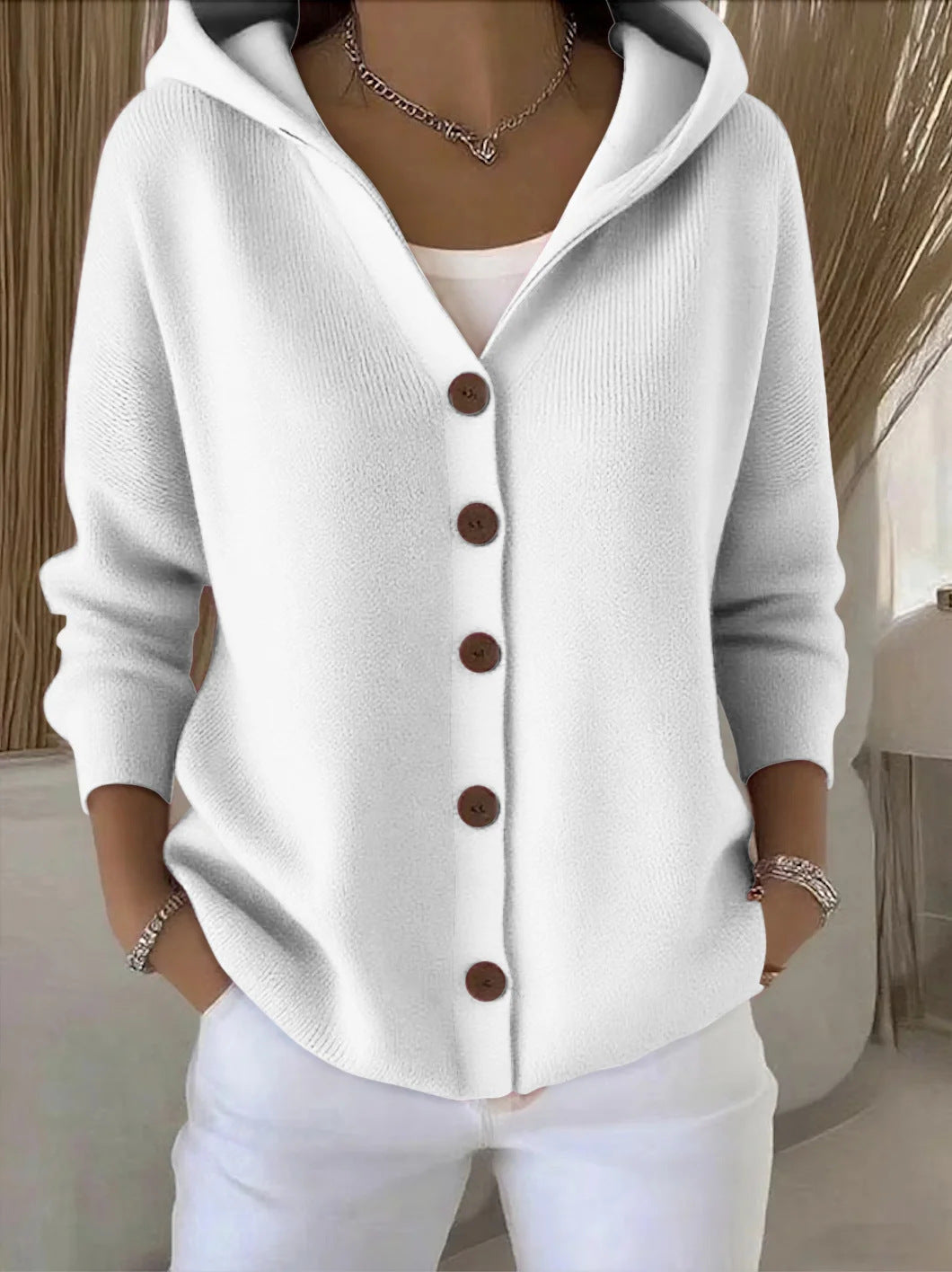 Smaragda | Lichtgewicht gebreide cardigan met capuchon