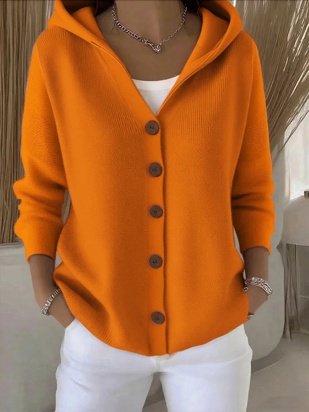 Smaragda | Lichtgewicht gebreide cardigan met capuchon
