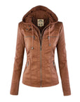 Melissandre | Getailleerde leren jas met capuchon