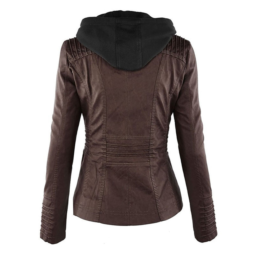Melissandre | Getailleerde leren jas met capuchon