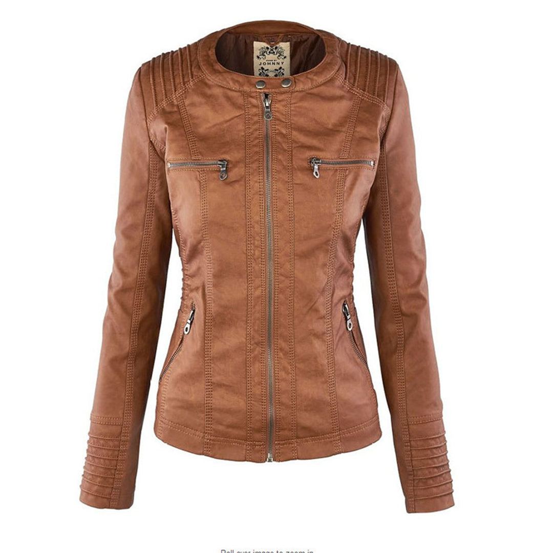 Melissandre | Getailleerde leren jas met capuchon