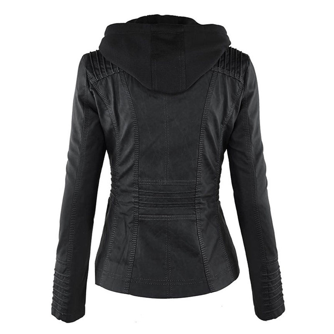 Melissandre | Getailleerde leren jas met capuchon