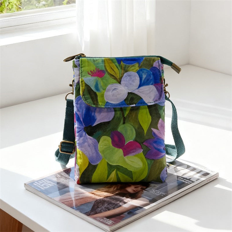 Elvira - Vintage Schoudertas met rits en magnetische sluiting