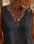 Marjet | Kanten Tanktop met V-hals