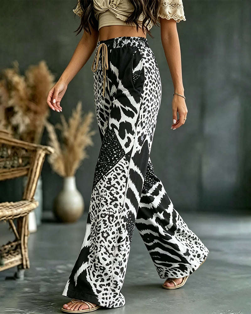 Christa | Comfortabele broek met luipaard print