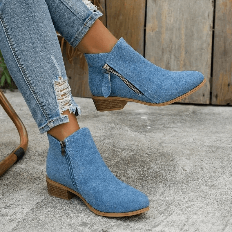 Wendy | Comfortabele Enkellaarsjes met Rits