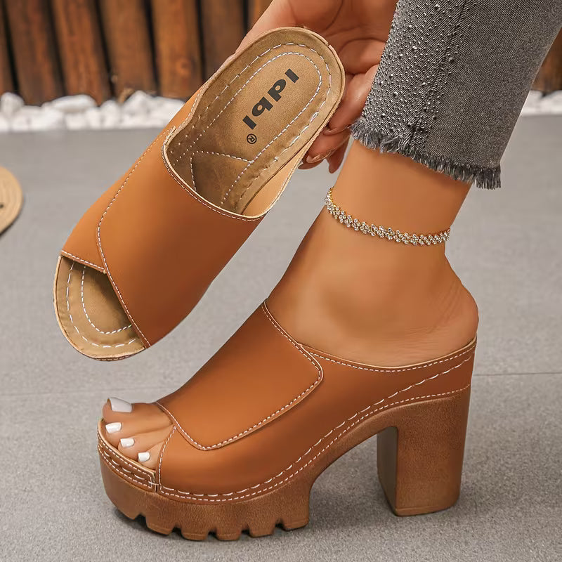 Hilde | Orthopedische sandalen met hoge hak en open tenen