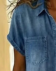 Tine | Spijkerjumpsuit met knoopsluiting aan de voorkant