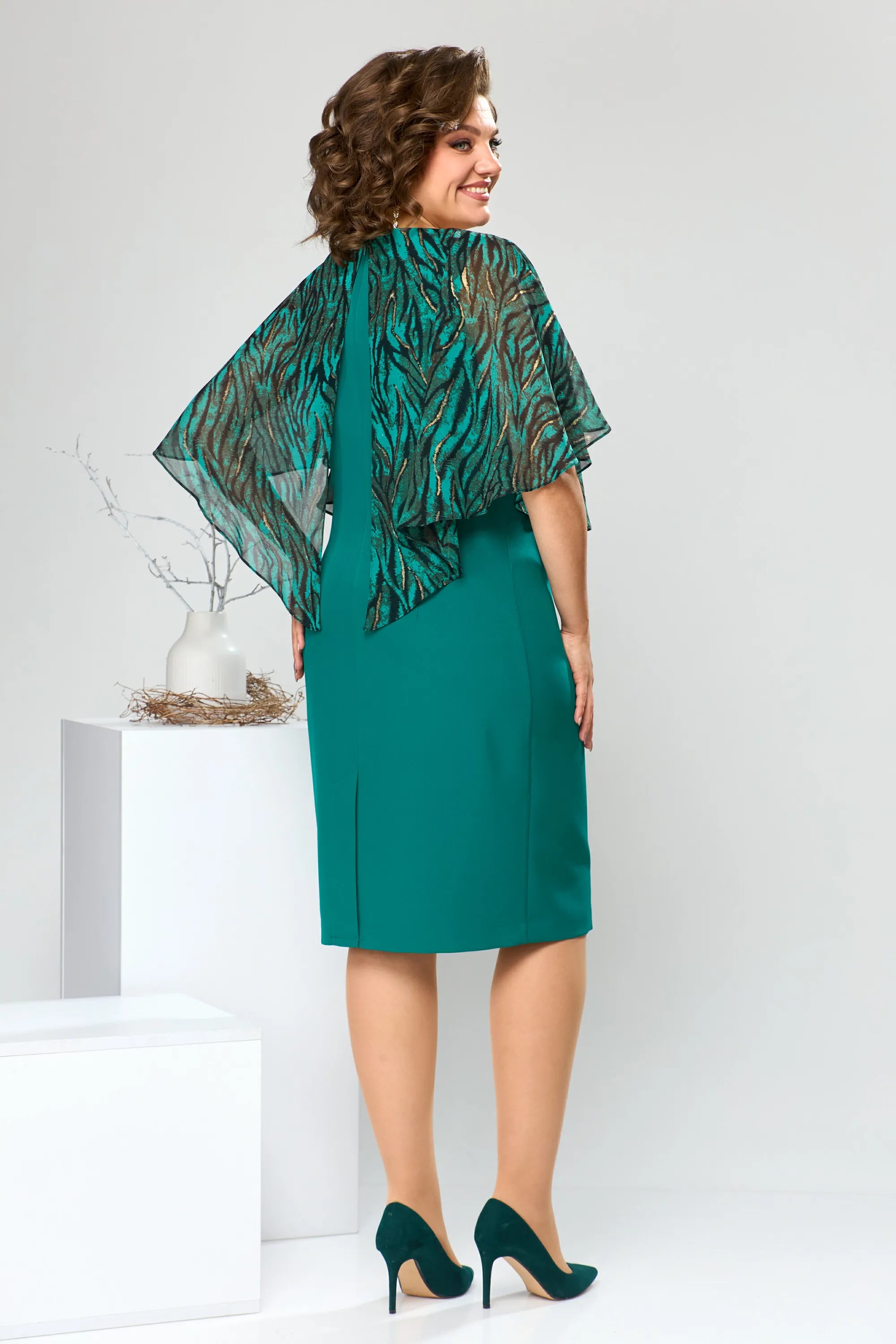 Jolanda - Chique knielange Chiffon Jurk
