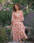 Rosalie | Maxi-jurk met Bloemenprint en Schouderloze Mouwen
