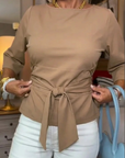 Nathalie - Stijlvolle Strik Taille Top (1+1 Gratis)