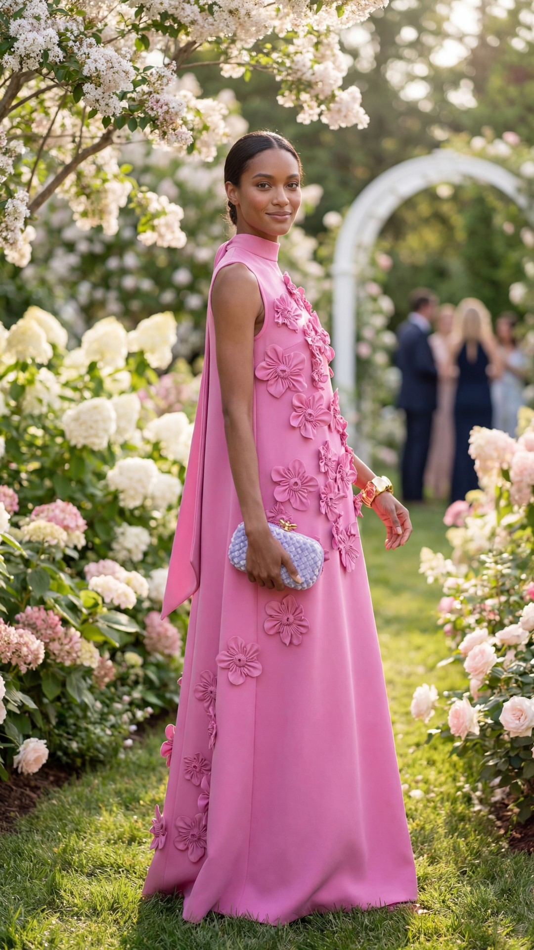 Sofieke - 3D Bloemen Maxi Jurk