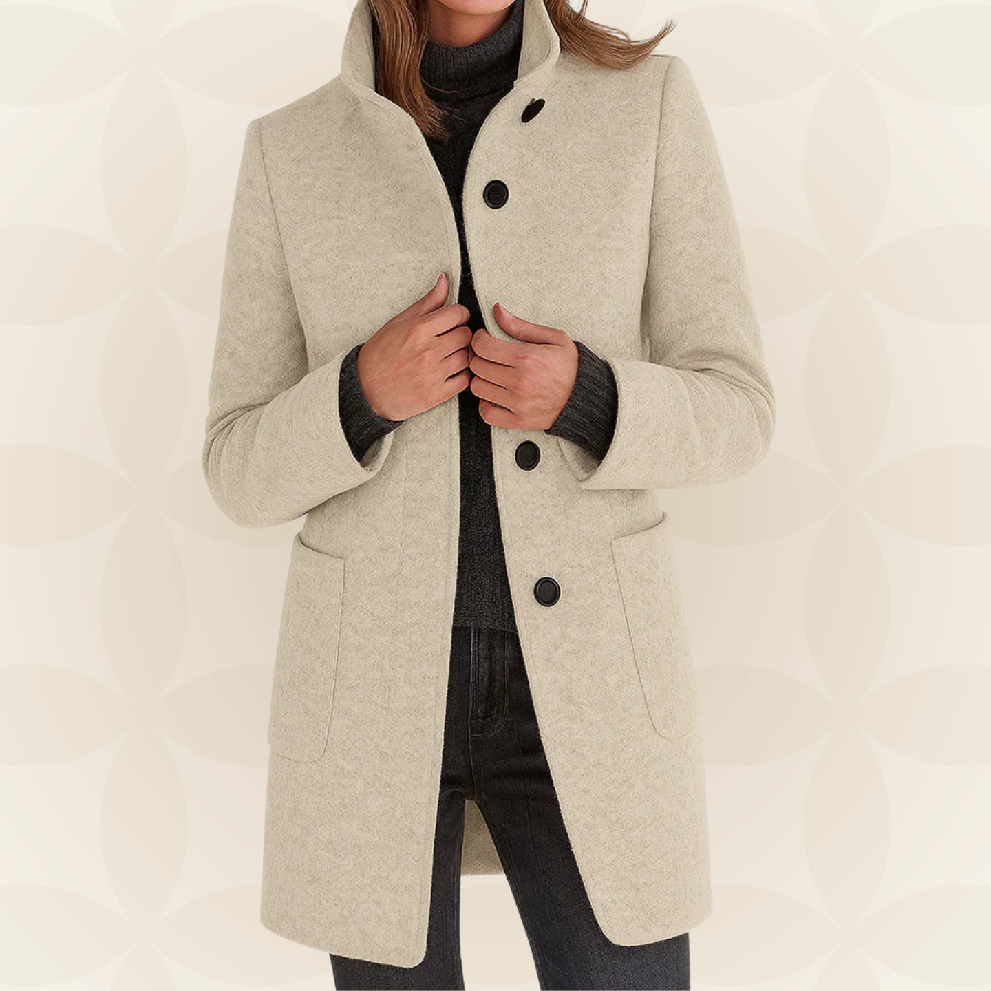 Anna - Comfortabele damesjas met hoge kraag