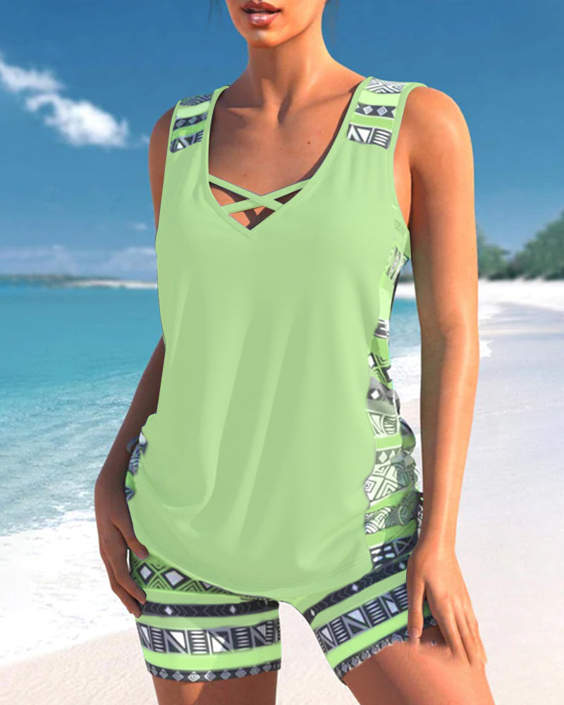 Márcia - Tankini met geometrische print